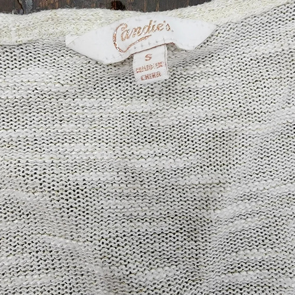 #056 Candies Small Open cream & gold Cardigan - Picture 2 of 12